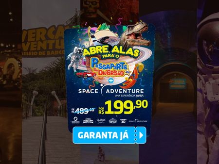 Passaporte Vip da Diversão + Space Adventure - 6 Atrações
