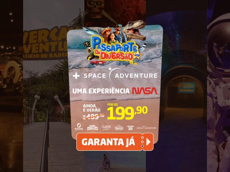 Passaporte Vip da Diversão + Space Adventure - 6 Atrações