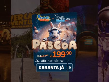 Passaporte Vip da Diversão + Space Adventure - 6 Atrações