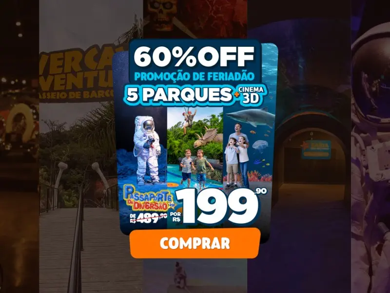 Passaporte Vip da Diversão + Space Adventure - 6 Atrações