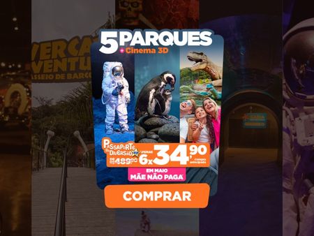 Passaporte Vip da Diversão + Space Adventure - 6 Atrações