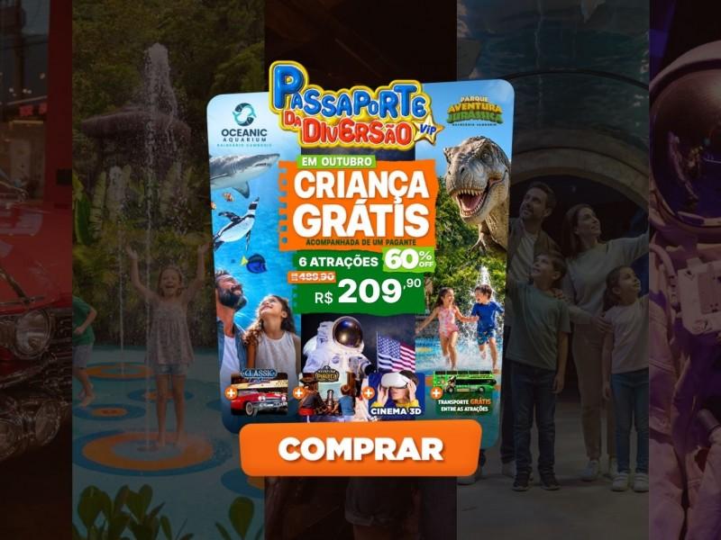 Passaporte Vip da Diversão + Space Adventure - 6 Atrações